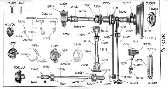 Singer 201 exploded pic 1