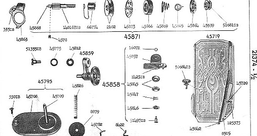 Singer 201 exploded pic 2